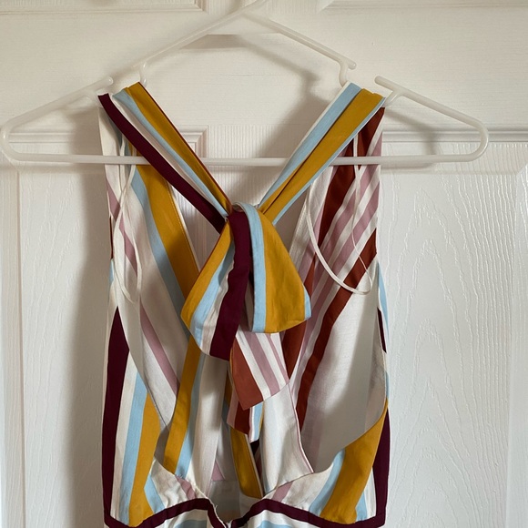 Zara TRF Collection Striped Tie Back Surplice Midi Dress Size XS - Picture 6 of 11